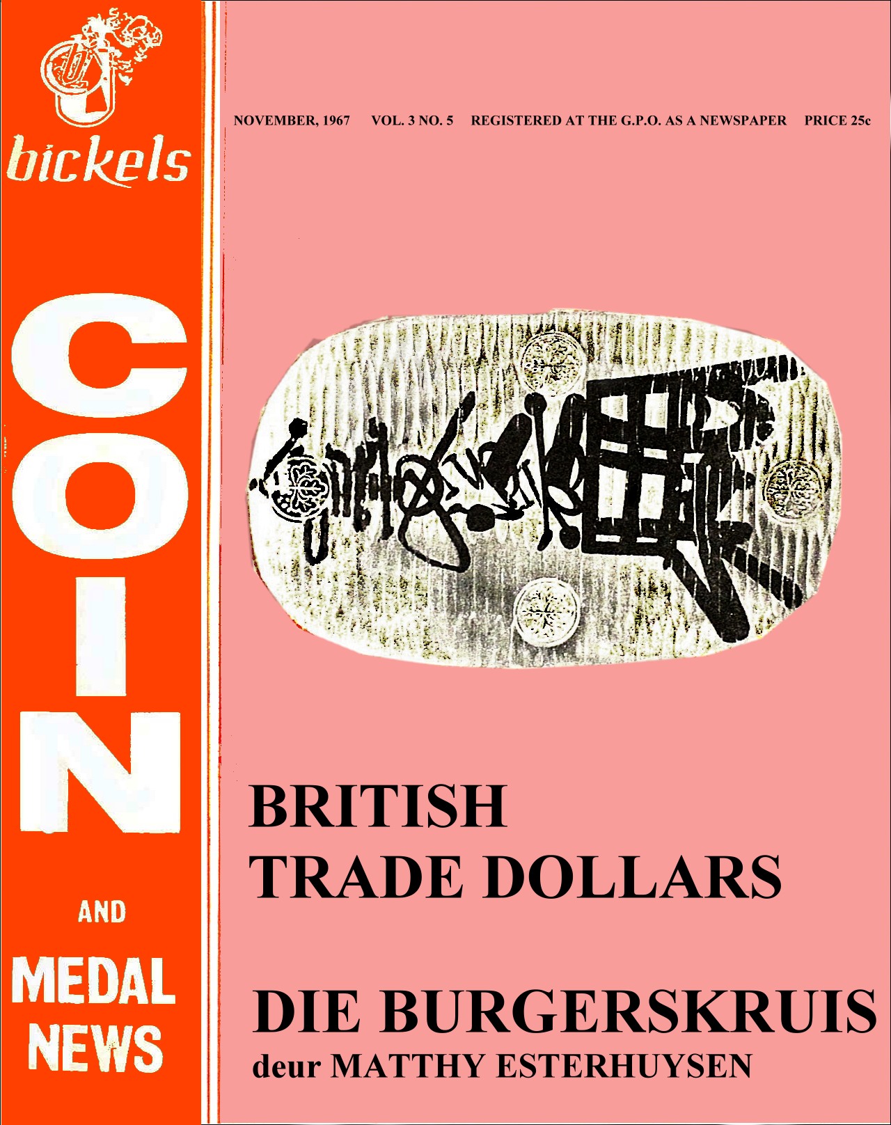Bickels Coin & Medal News November 1967 Vol 3 No 5